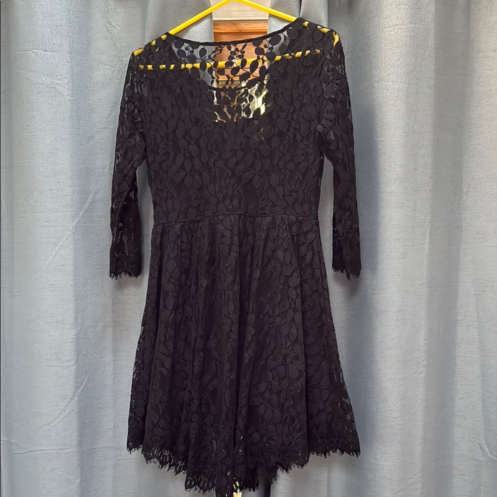 Free People Black Lace Dress Size 10 - Picture 3 of 3